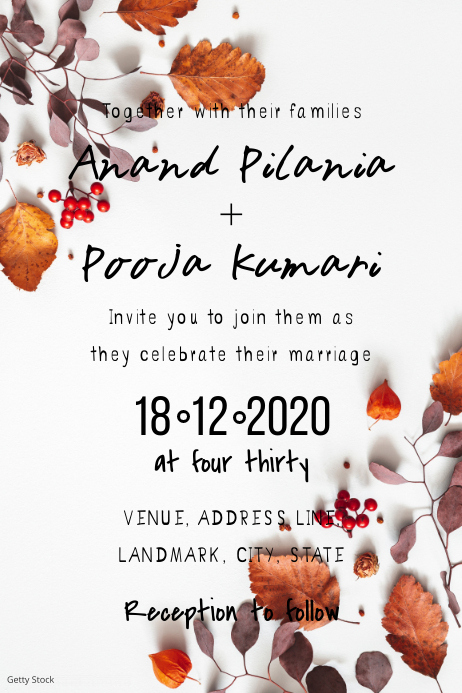 Wedding Invitation | Custom Wedding Invites & Plakat template
